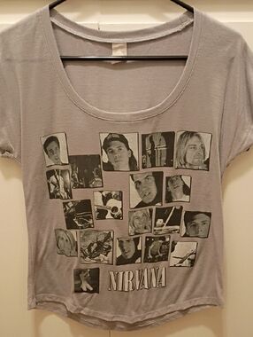 NIRVANA Women's Photo Grid Babydoll T Shirt